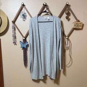 Daytrip Heather Gray Ribbed Cardigan
